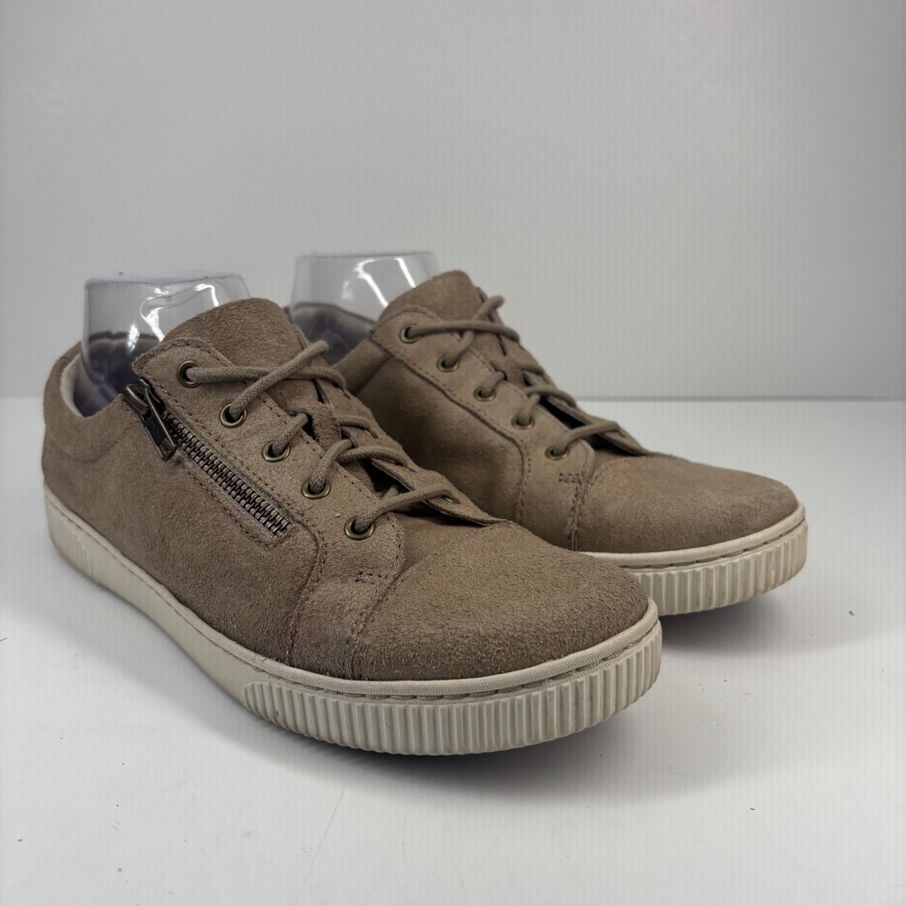 Born Tamara Women's US 10M Taupe Suede Low-Top Casual Sneakers Lace-Up Side Zip - Picture 14 of 16